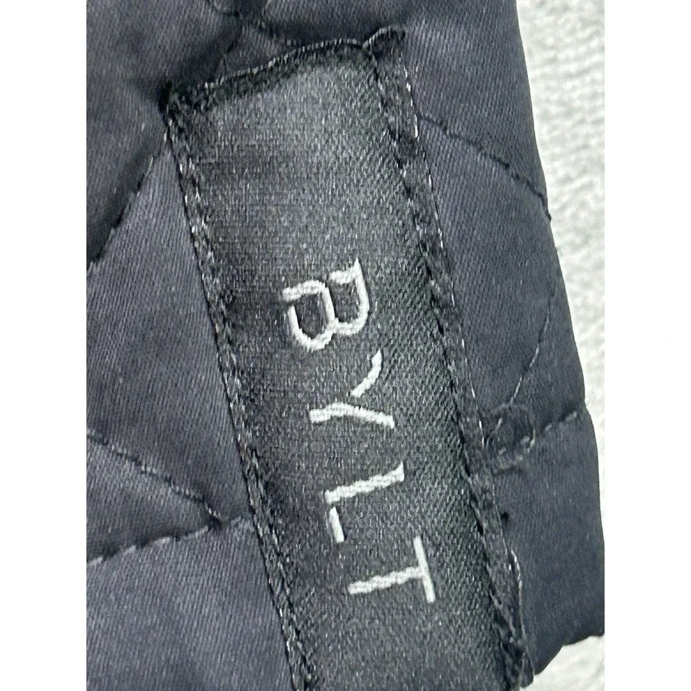 BYLT Quilted Bomber Jacket Mens Small Black Quilted Puffer Premium Basics